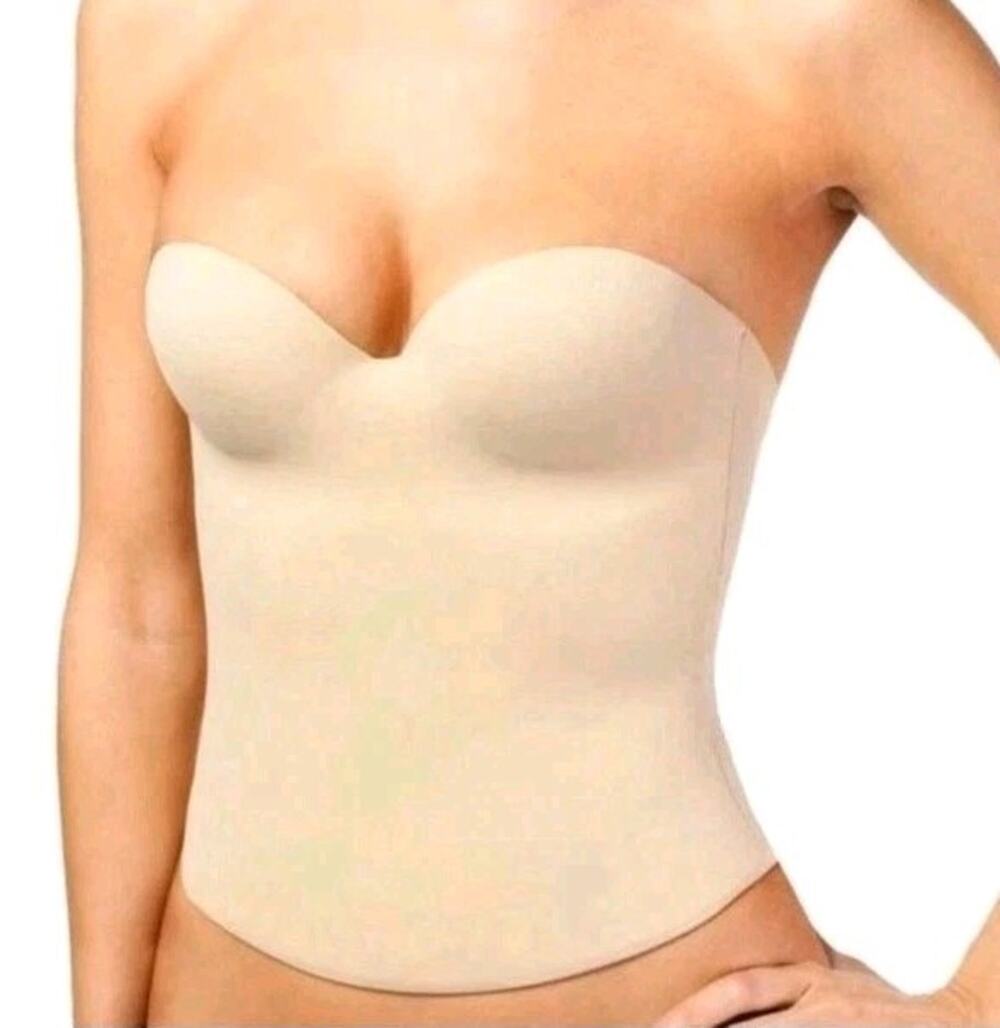 Victoria's Secret Corset Bustier Nude Shapewear Bridal Wedding Lined Padded 36D